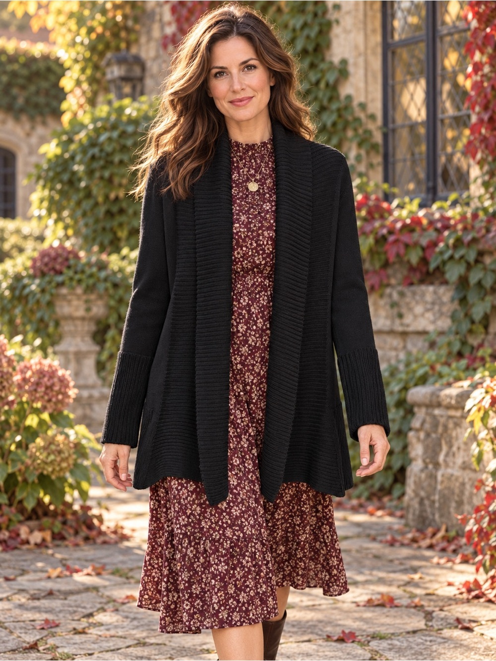 Ann Taylor Wool Blend Shawl Collar Cardigan Black Medium